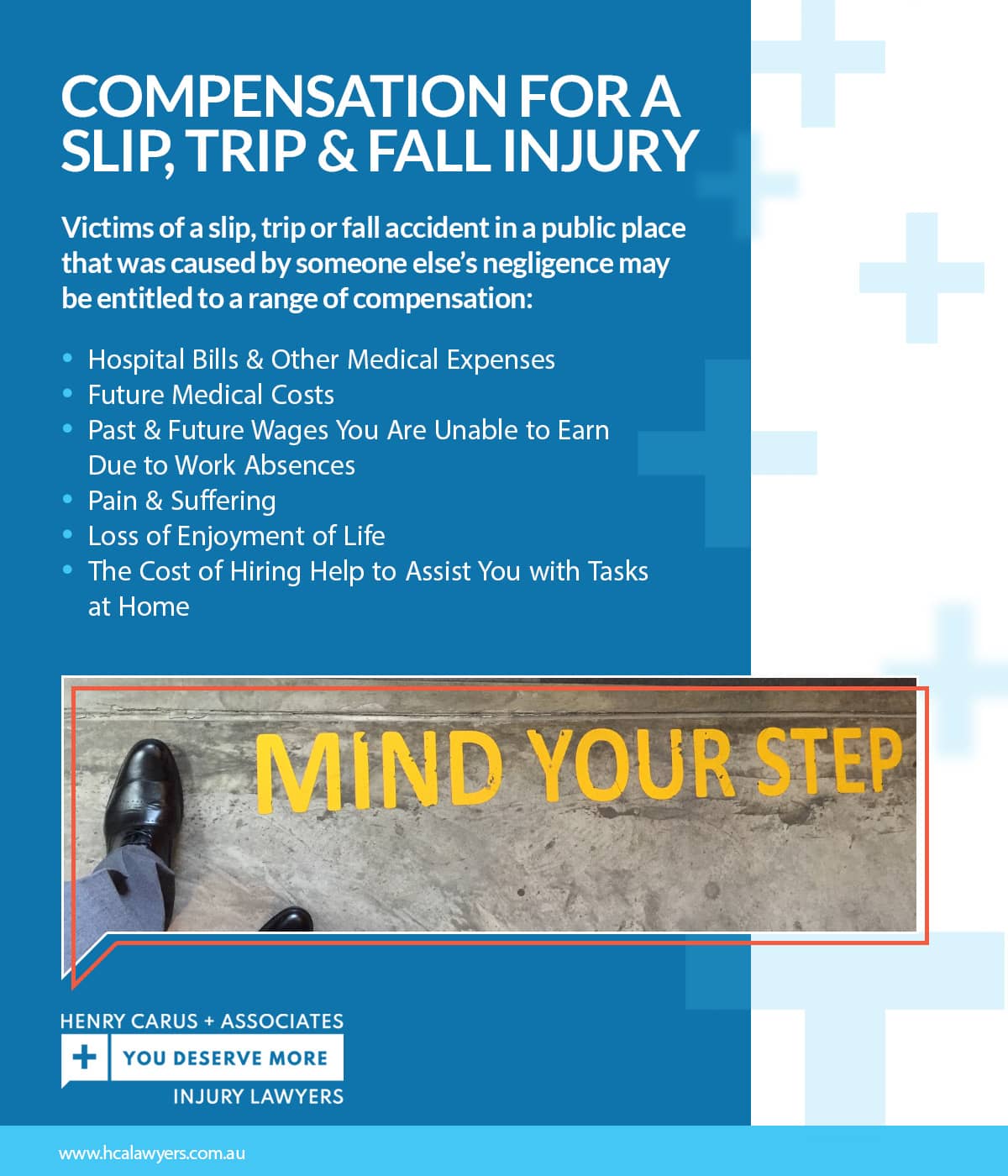 Compensation for a slip, trip & fall injury | Henry Carus + Associates