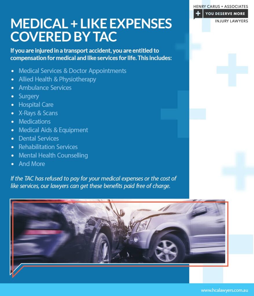 Medical and like expenses covered by TAC | Henry Carus + Associates