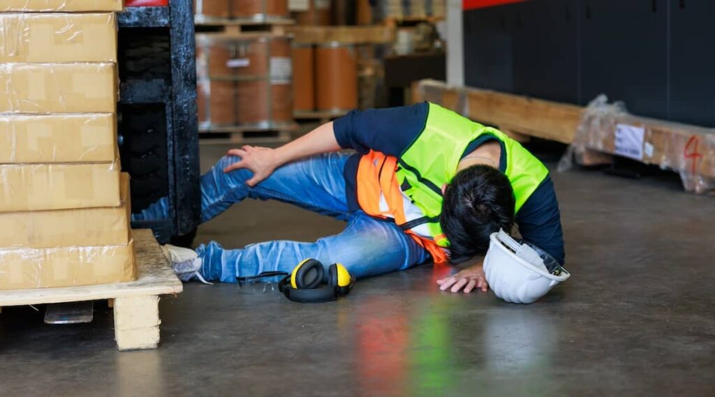 Warehouse worker with injured knee | Henry Carus + Associates
