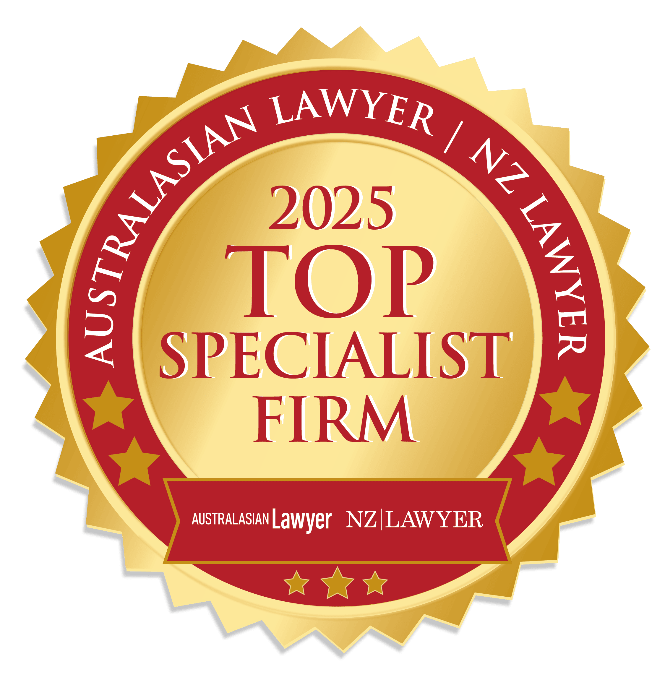 Medal for Australasian Lawyer & New Zealand Lawyer Top Specialist Firms 2025 | Henry Carus + Associates